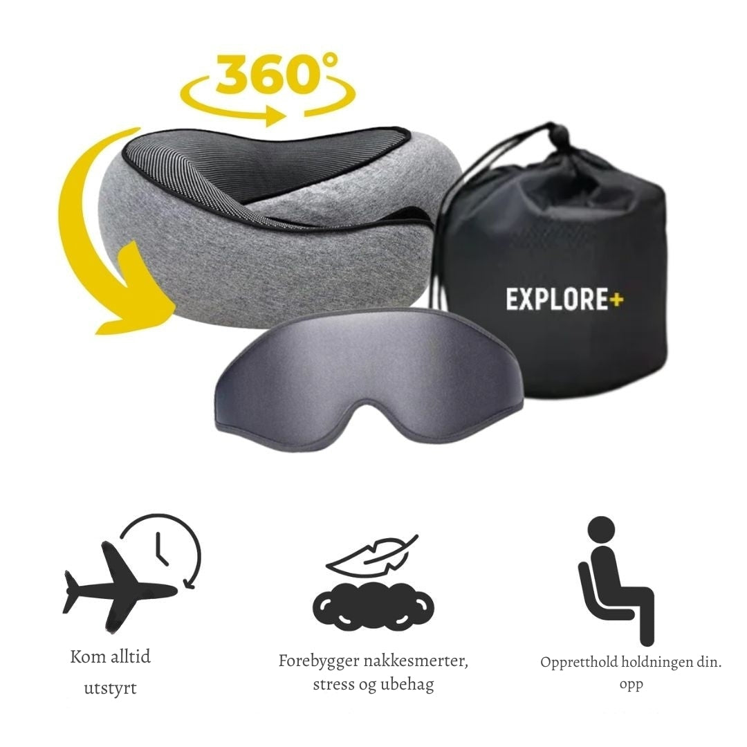 Explore+ – Ergonomisk nakkestøtte for komfortabel reise