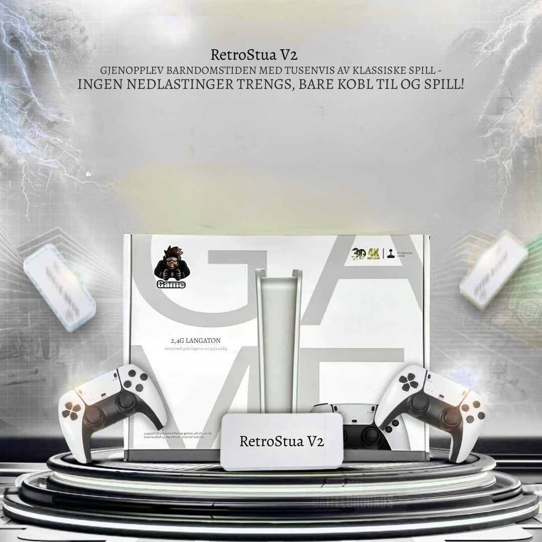 RetroStua V2 – Klassisk spillkonsoll med 20 000+ retrospill